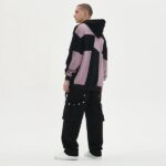 Custom Men's Irregular Color-Block Patchwork Hoodie 100% Cotton - Image 3