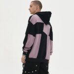 Custom Men's Irregular Color-Block Patchwork Hoodie 100% Cotton - Image 4