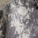 Washed Black White Splash Ink Canvas Jacket | Elastic Rib Hem Dual Zip Pockets | OEM Streetwear - Image 3