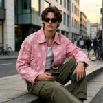 Washed Polka Dot DTG Print Distressed Cropped Canvas Jacket | Abrade Edge Full Zip Design | Custom Streetwear