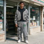 Wash Screen DTG Print Hoodie Pant Set | Gothic Skull Floral Hip Hop Streetwear | Streetwear Manufacturer - Image 5