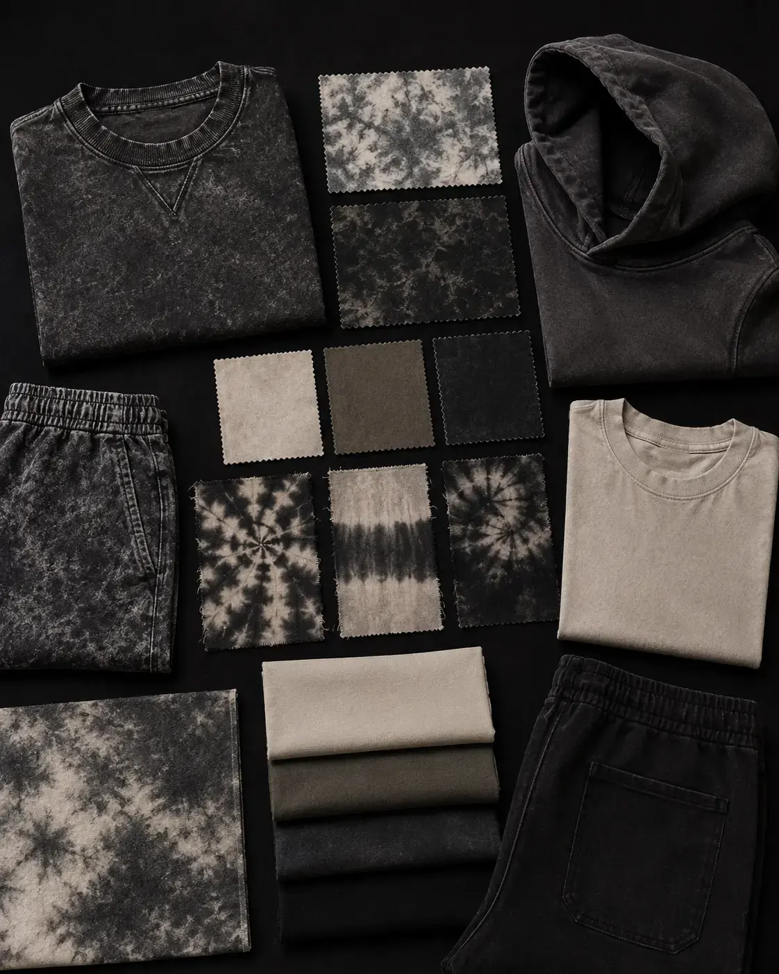 Washed garments and fabric finish reference swatches