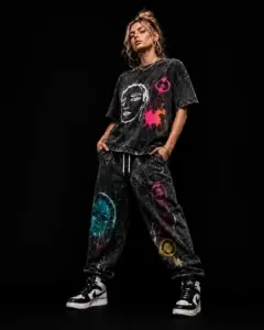 Coordinated graphic streetwear set reference