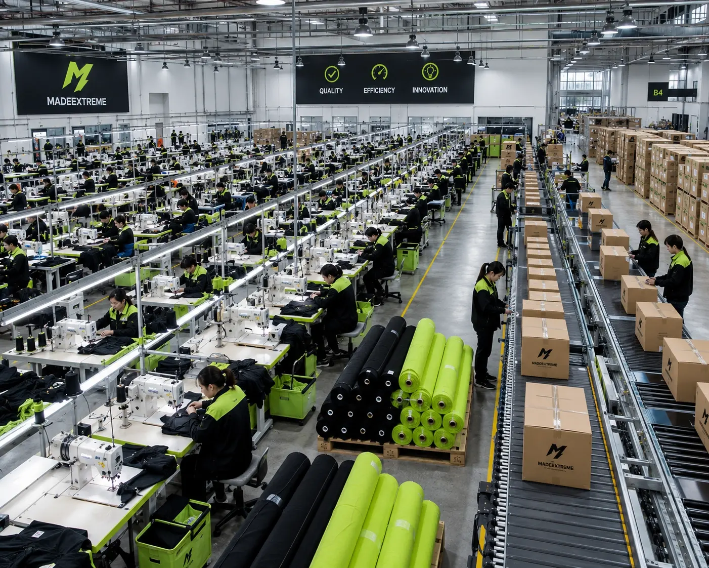 Custom streetwear manufacturing production floor reference