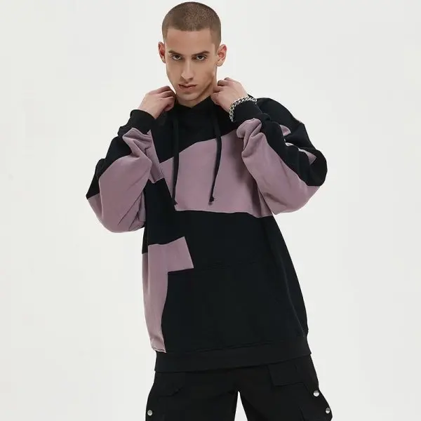 Custom streetwear manufacturer reference: color-block hoodie