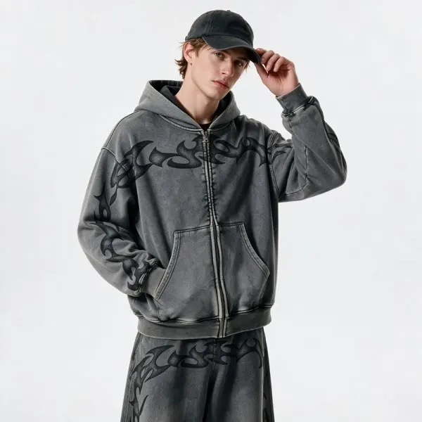 Custom streetwear manufacturer reference: puff print sweatshirt