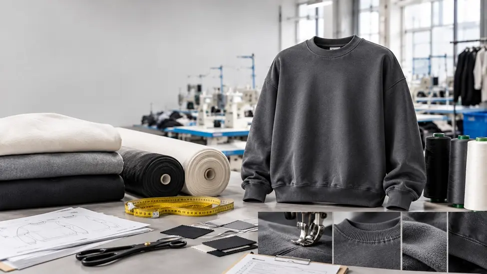 Custom sweatshirt manufacturing and product development at STX Garment factory